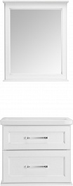 ASB-Woodline Мебель для ванной Венеция 70 подвесная белая патина серебро – фотография-1